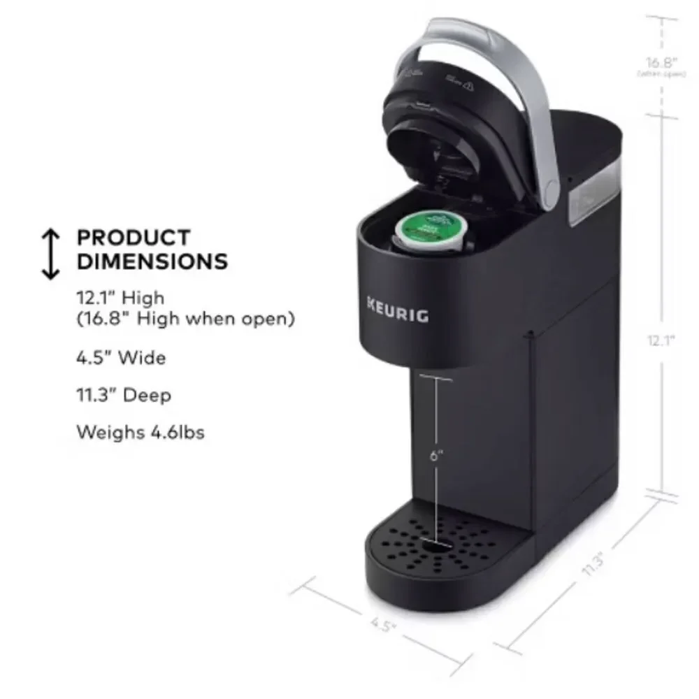 NIB New Black Keurig K-Mini Single-Serve K-Cup Pod Coffee Maker. Compact Kitchen